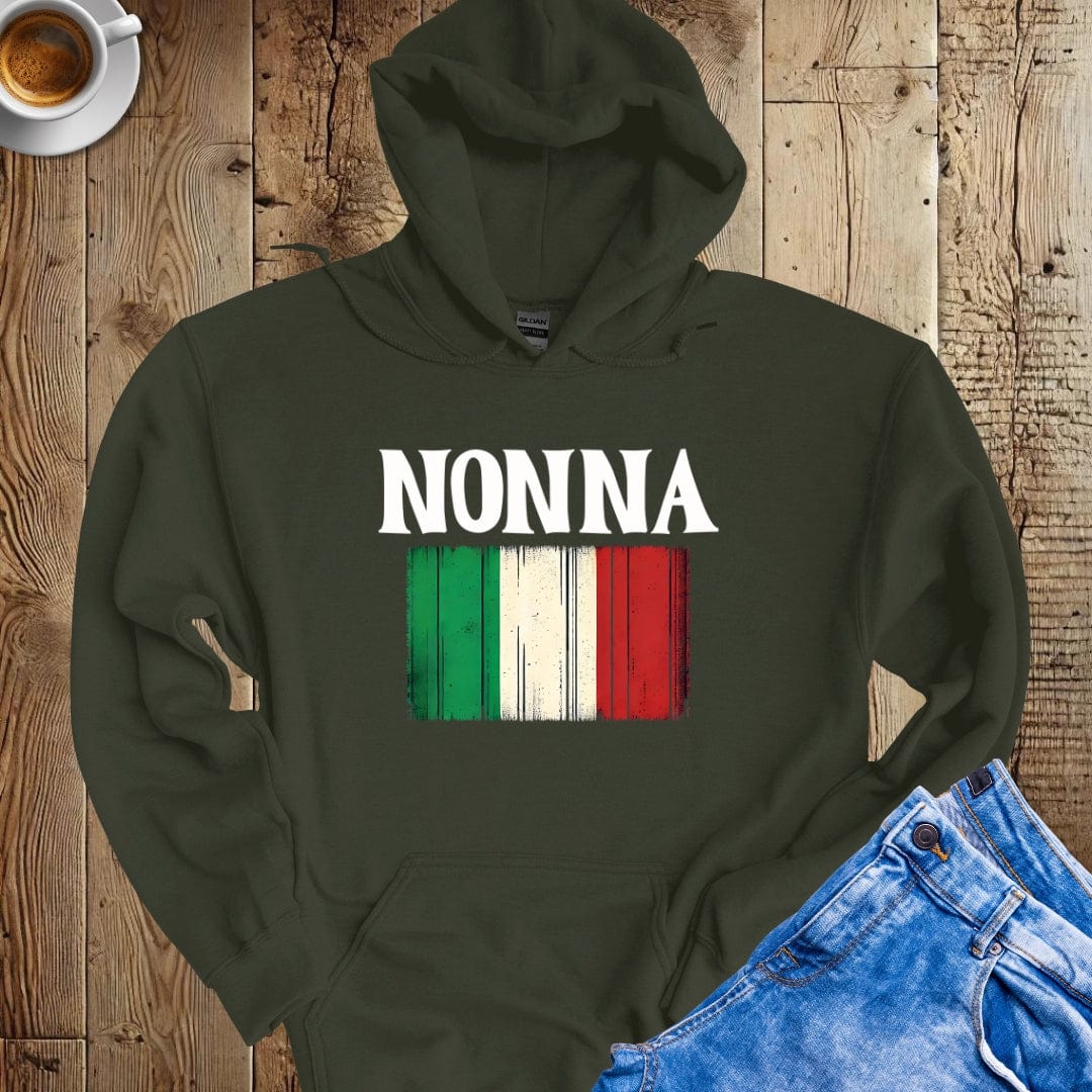 Nonna with Italian Flag Hoodie Sweatshirt