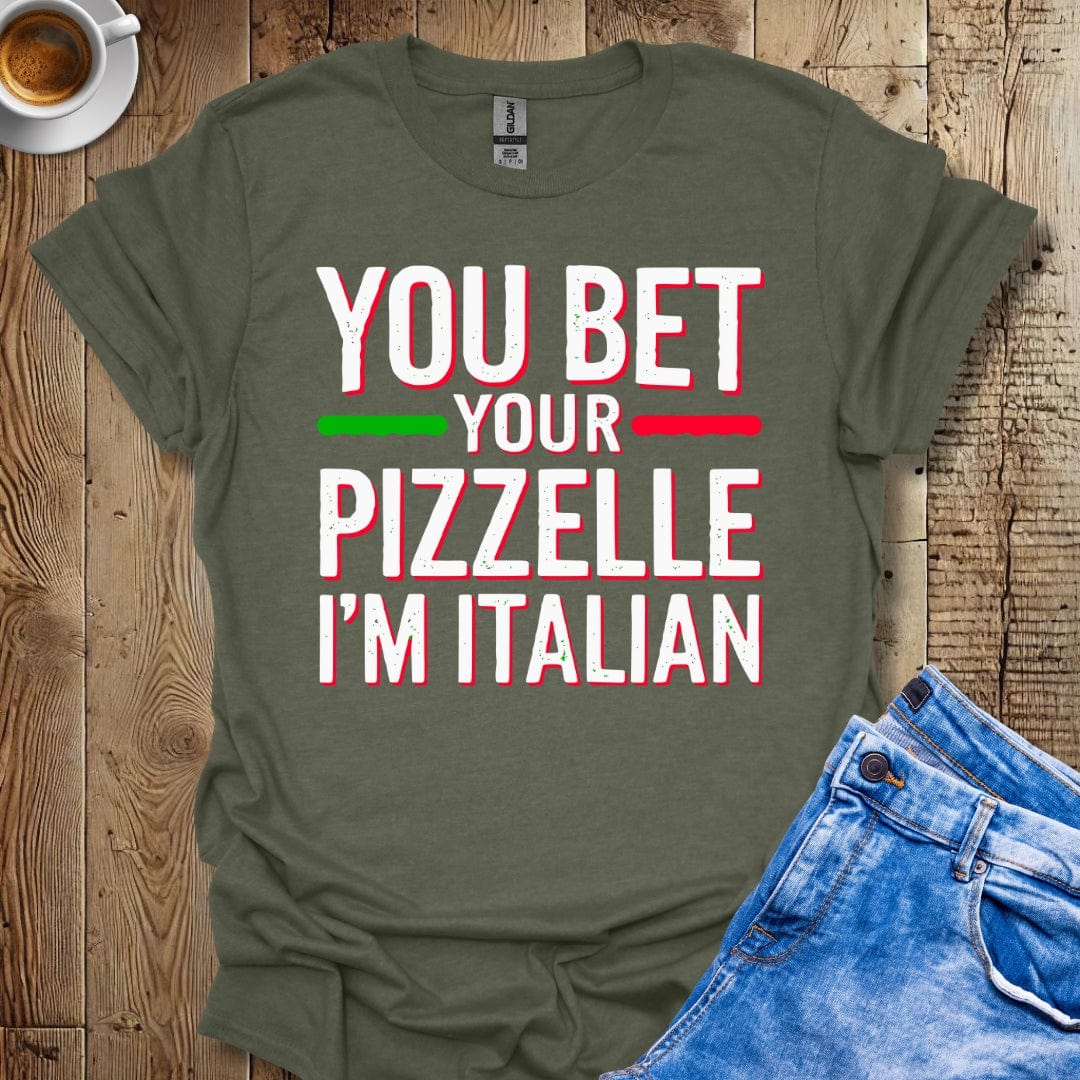 Funny You Bet Your Pizzelle I'm Italian Pride Distressed Style T-shirt