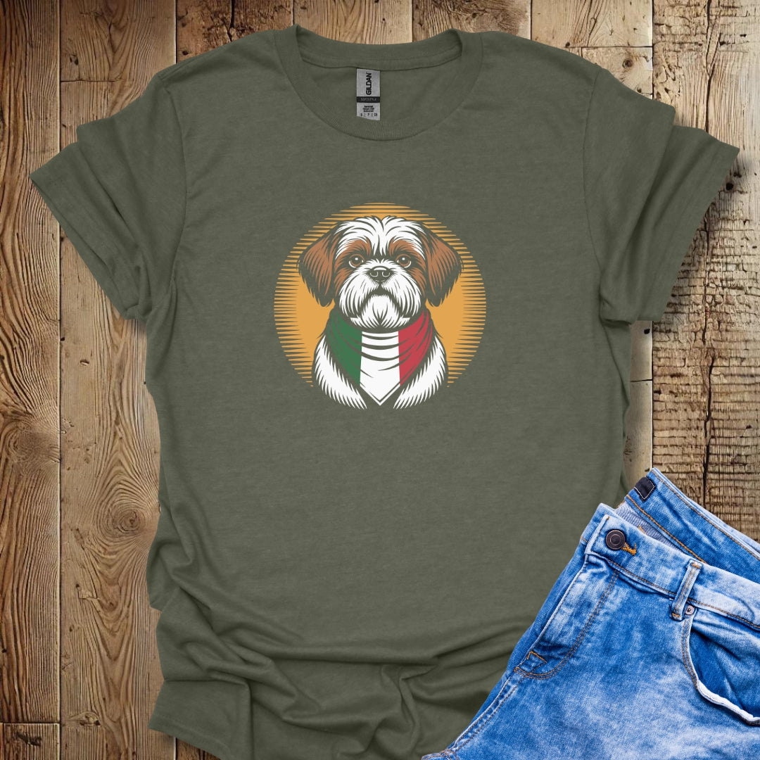 Shih Tzu Italian Flag Bandana Unisex T-shirt
