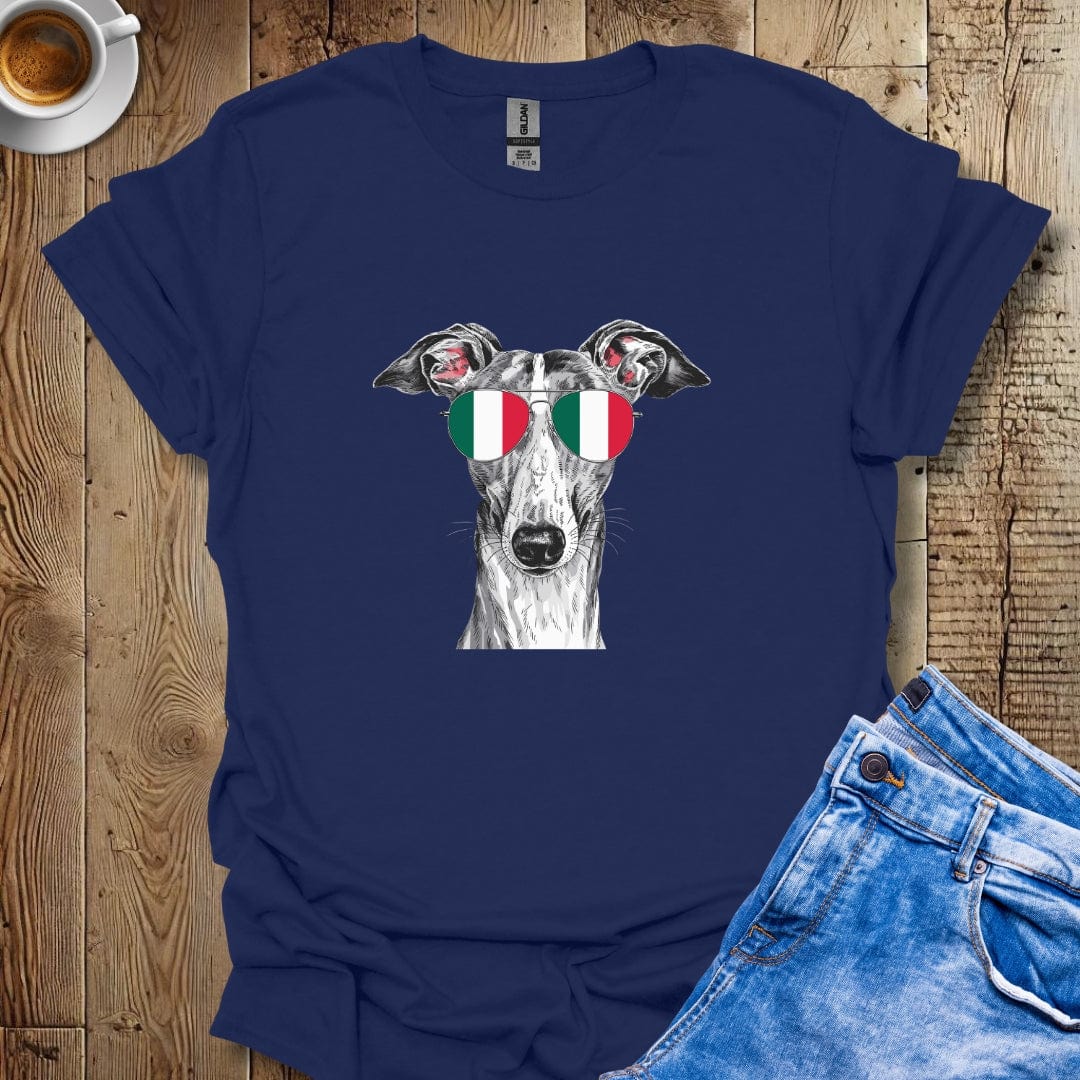 Italian Greyhound Sunglasses Italian Flag T-shirt