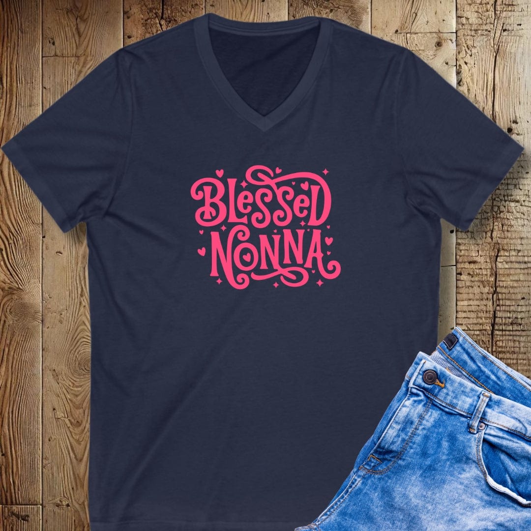 Blessed Nonna Short Sleeve V-Neck Tee