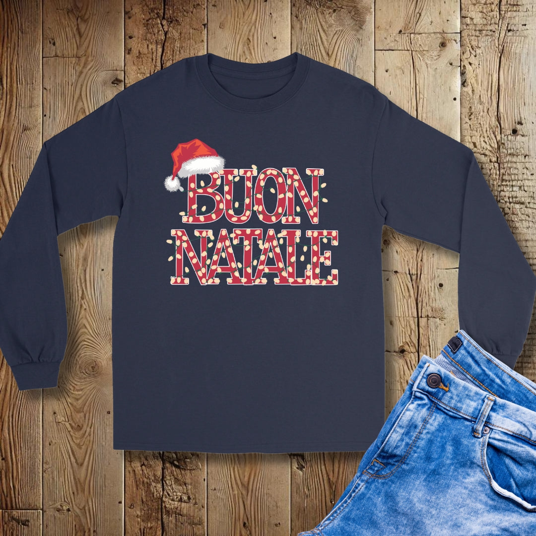 Buon Natale Italian Christmas Lights Unisex Long Sleeve Tee