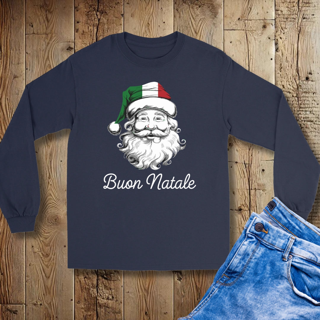 Italian Christmas Buon Natale Santa Unisex Long Sleeve Tee