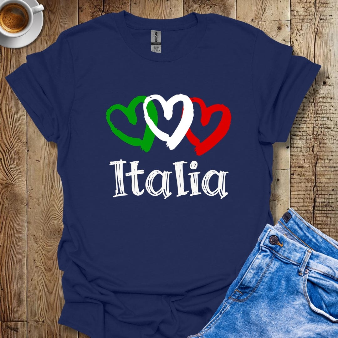 Italian Flag Hearts Italia Italian Pride T-shirt