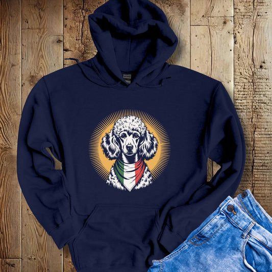 Poodle Italian Flag Bandana Hoodie Sweatshirt