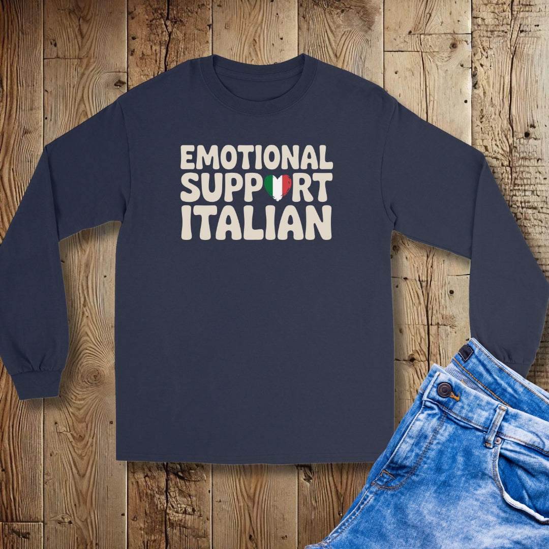 Emotional Support Italian Unisex Long Sleeve Tee