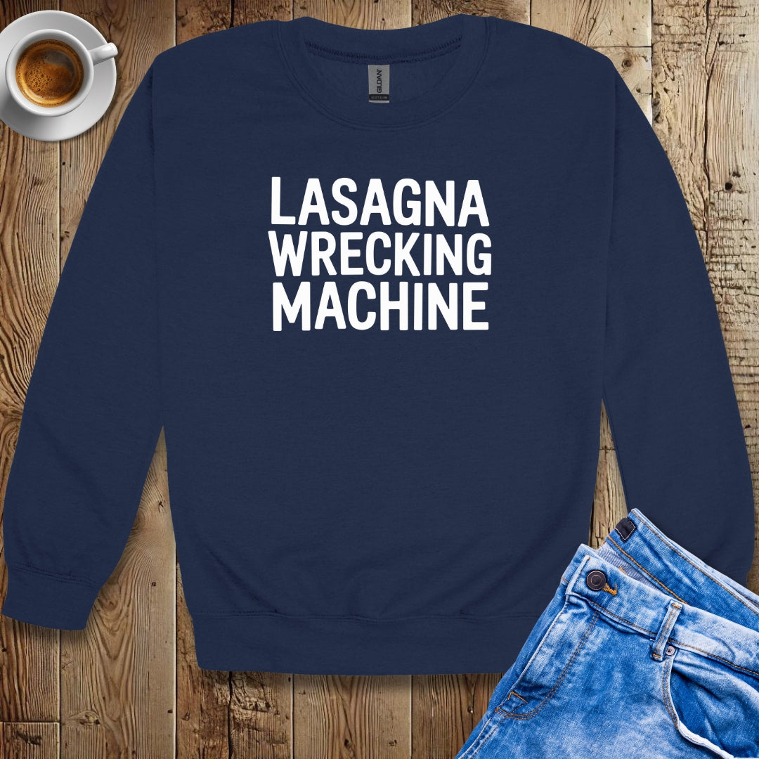 Lasagna Wrecking Machine Crew Neck Sweatshirt