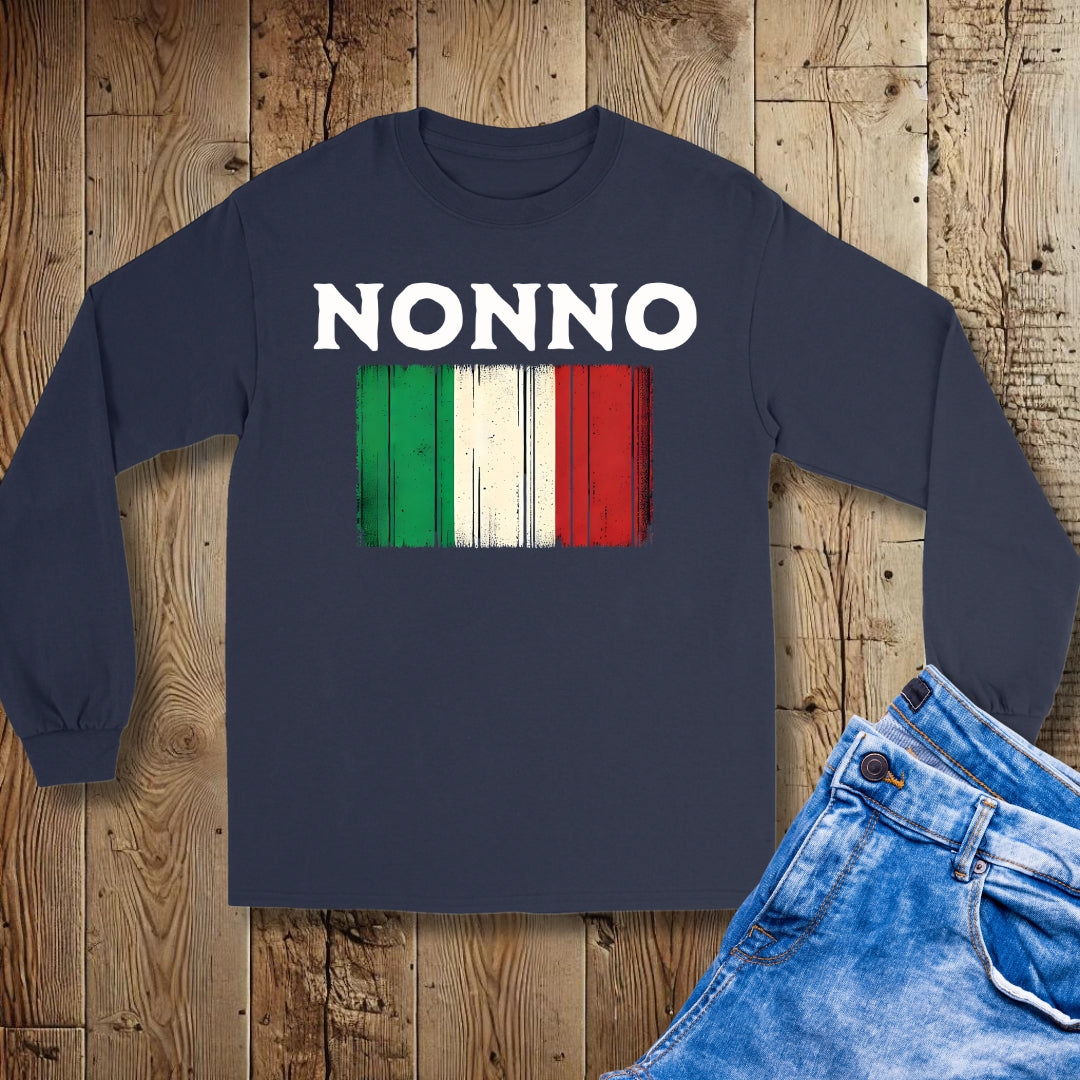 Nonno Distressed Flag Unisex Long Sleeve Tee