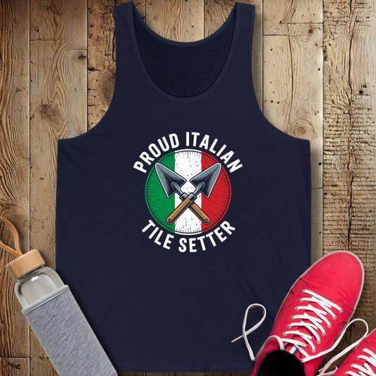 Proud Italian Tile Setter Unisex Jersey Tank