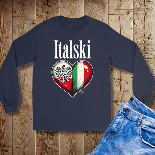 Italski Half Polish Italian Unisex Long Sleeve Tee
