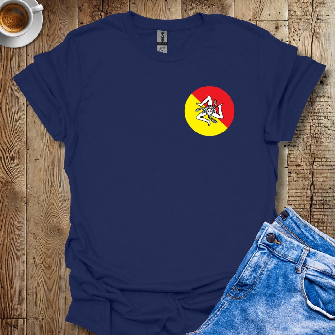 Sicilian Colors with Trinacria Pocket Italian Pride T-shirt