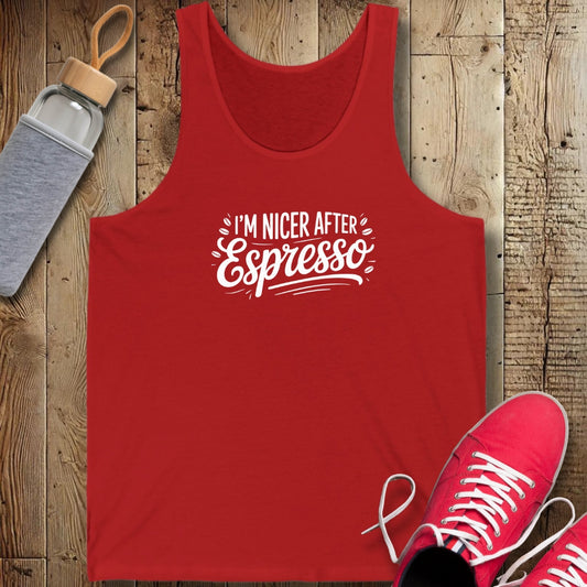I'm Nicer After Espresso Unisex Jersey Tank