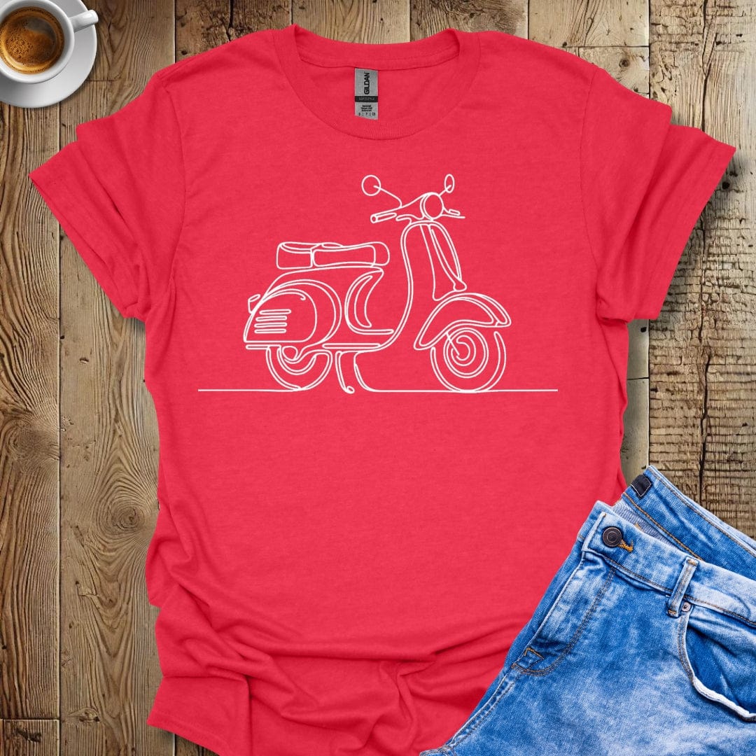 Line Art Minimalist Vintage Italian Scooter Vespa T-Shirt