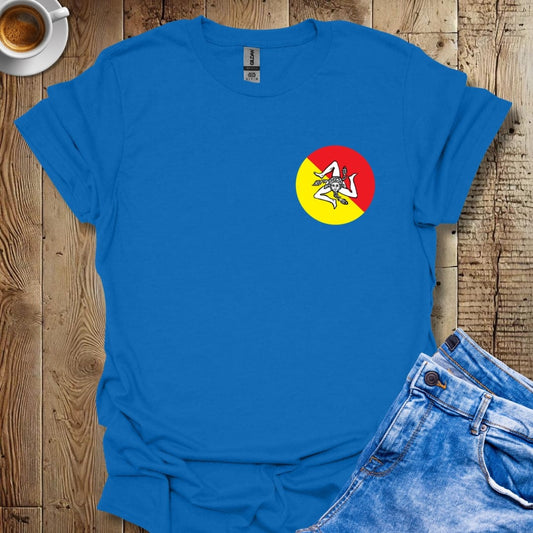 Sicilian Colors with Trinacria Pocket Italian Pride T-shirt