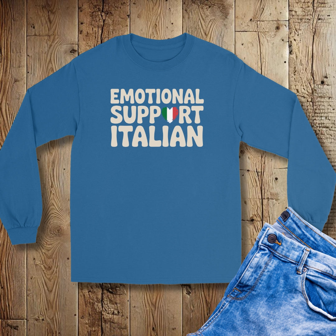 Emotional Support Italian Unisex Long Sleeve Tee