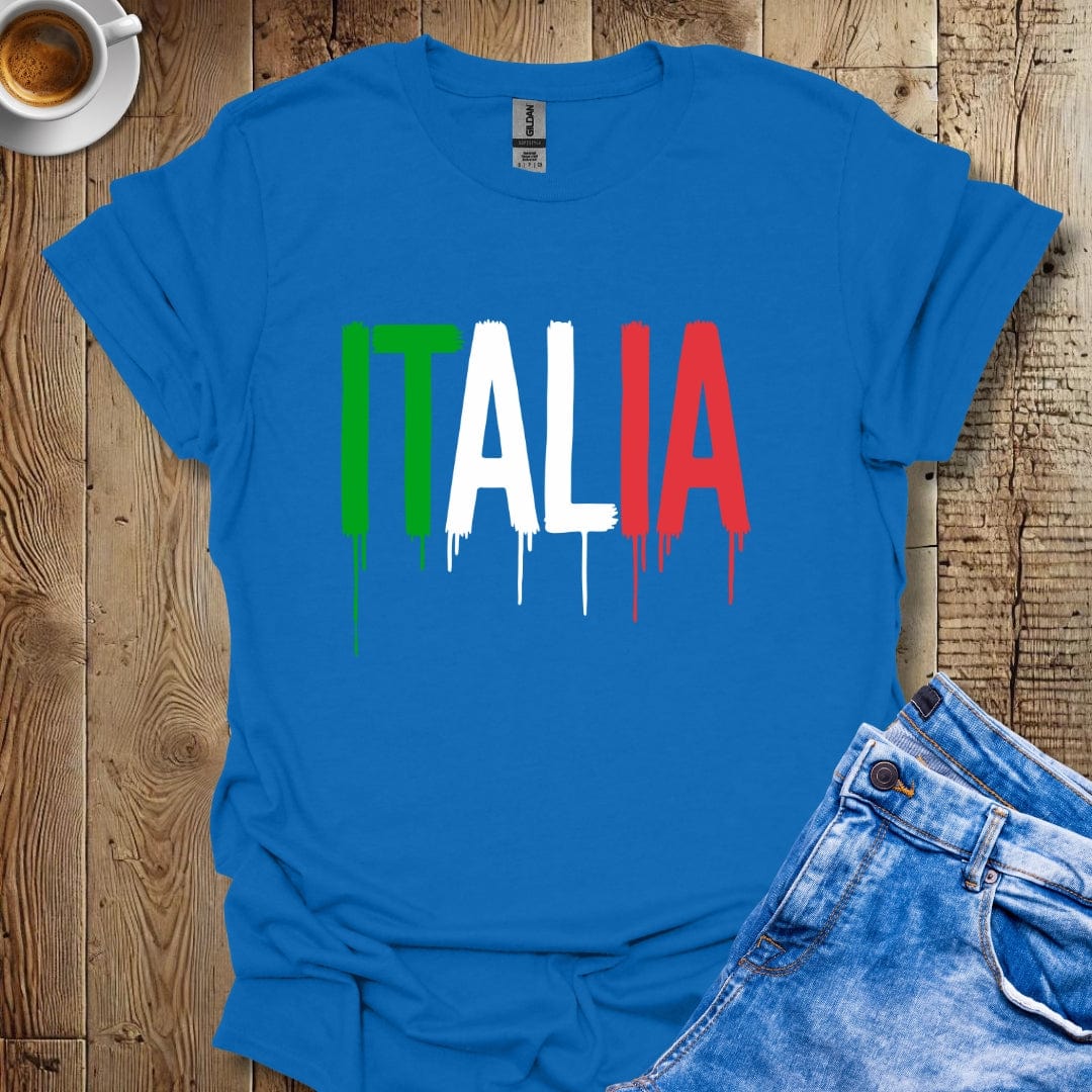 Italia Dripping Paint Italian Flag T-shirt