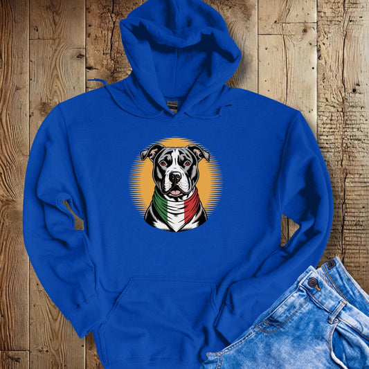 Pit Bull Italian Flag Bandana Hoodie Sweatshirt