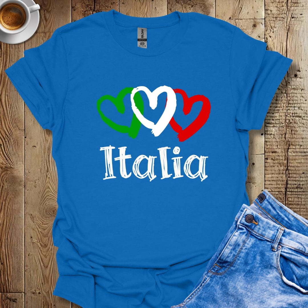 Italian Flag Hearts Italia Italian Pride T-shirt