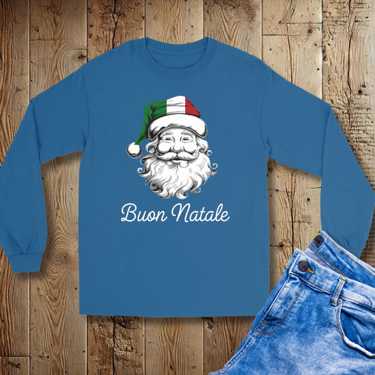 Italian Christmas Buon Natale Santa Unisex Long Sleeve Tee
