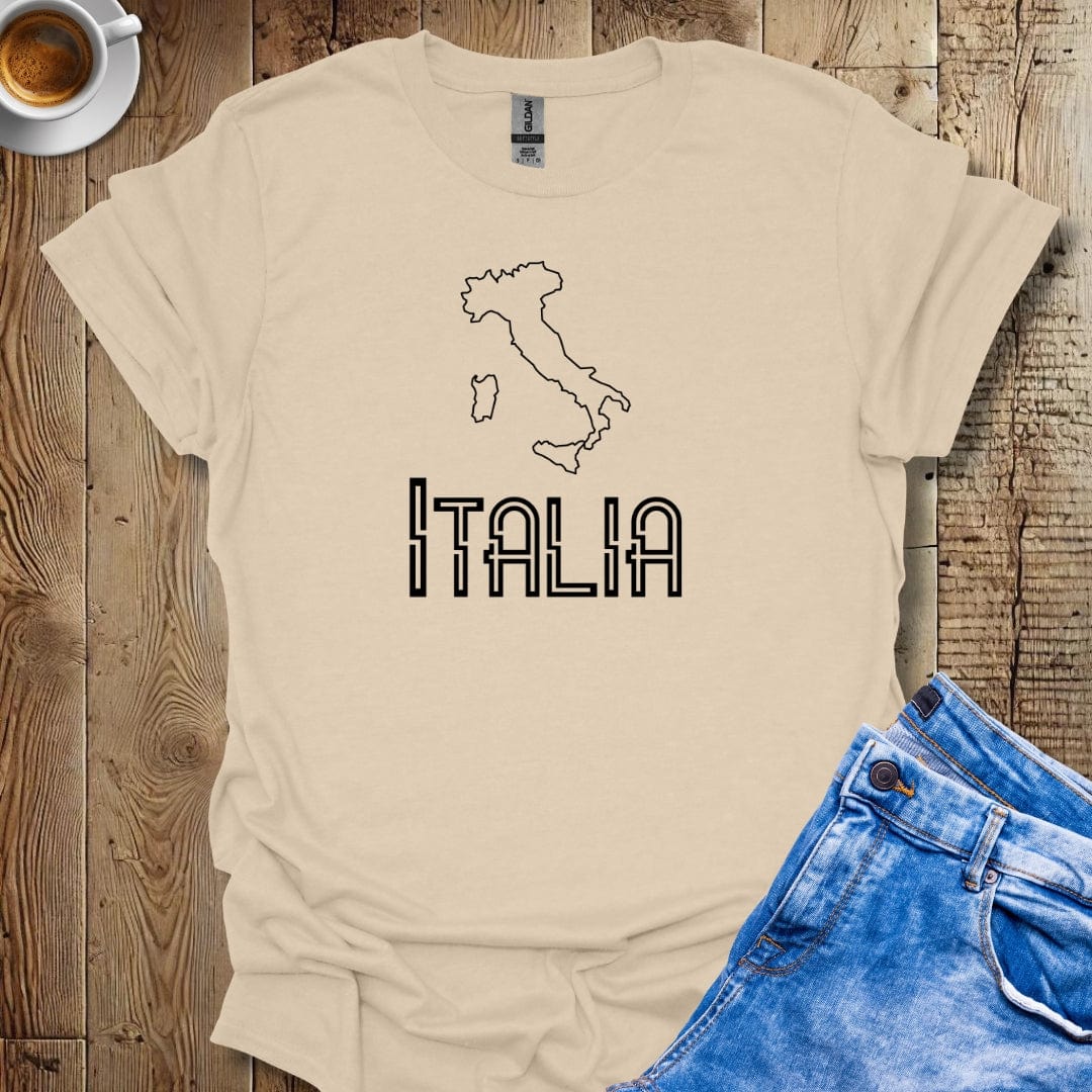 Italia Line Art Map Italian Pride T-shirt