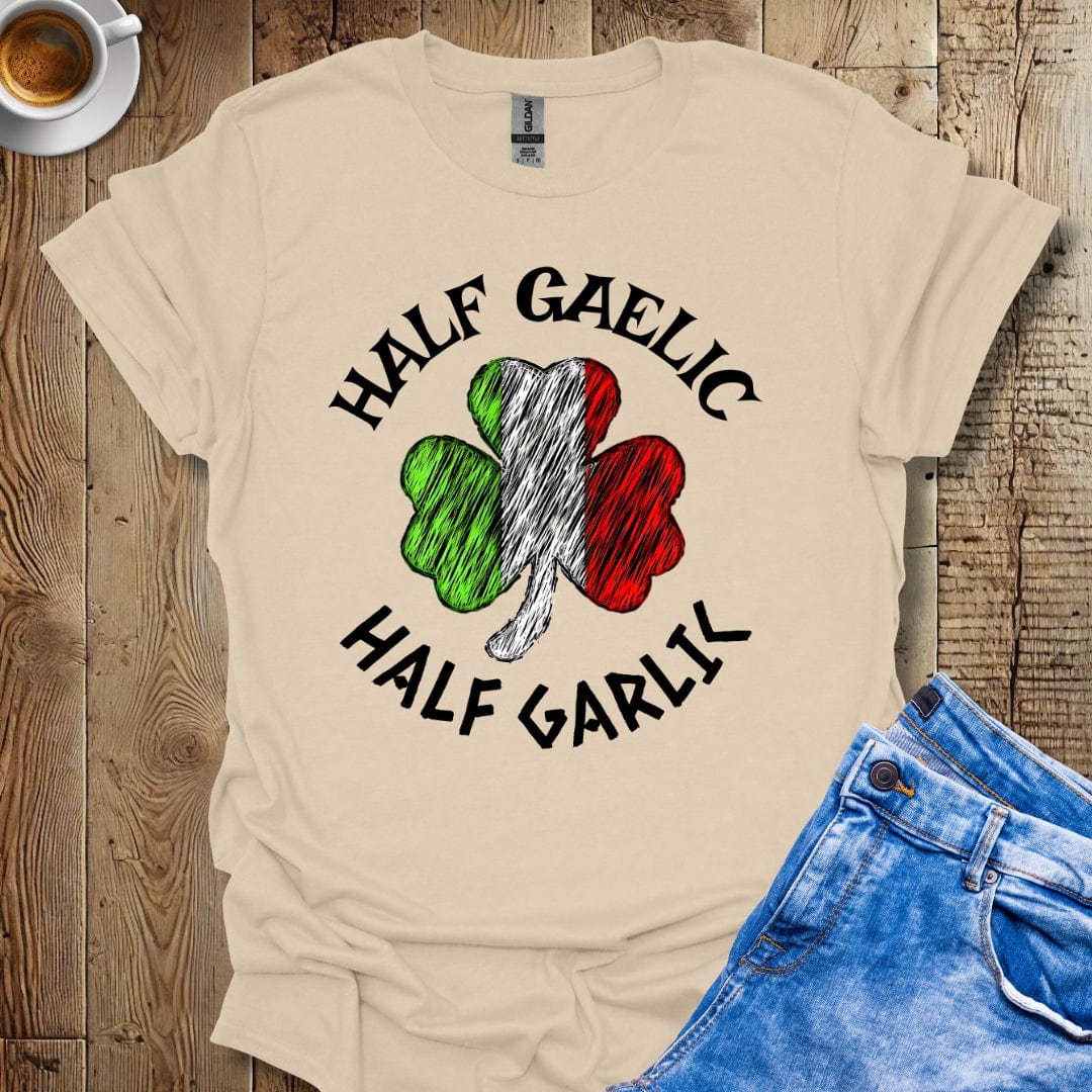 Funny Half Gaelic Half Garlic Irish Italian T-Shirt