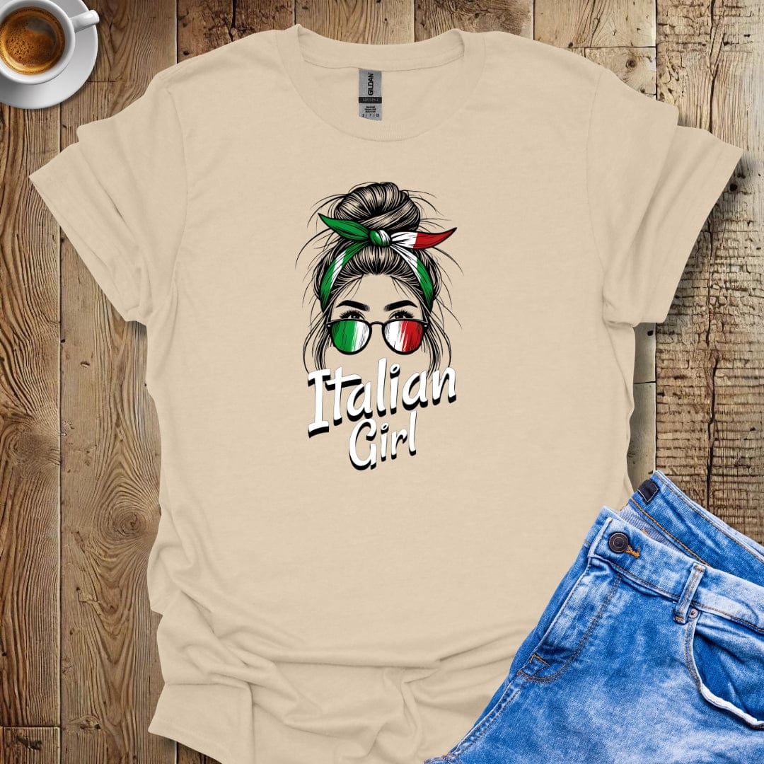 Cute Messy Bun Italian Girl T-shirt