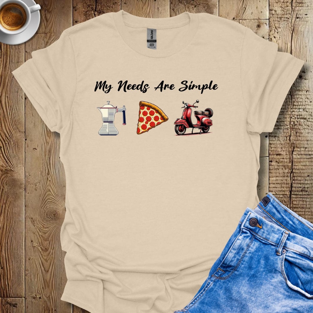 My Needs Are Simple Vintage Italian Scooter Vespa T-Shirt