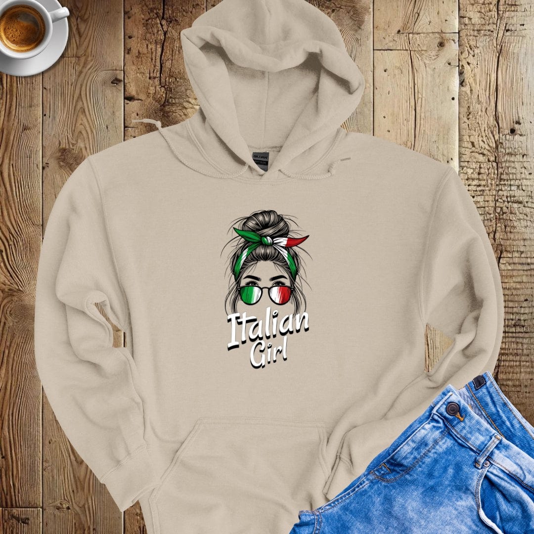 Italian Girl Messy Bun Hoodie Sweatshirt