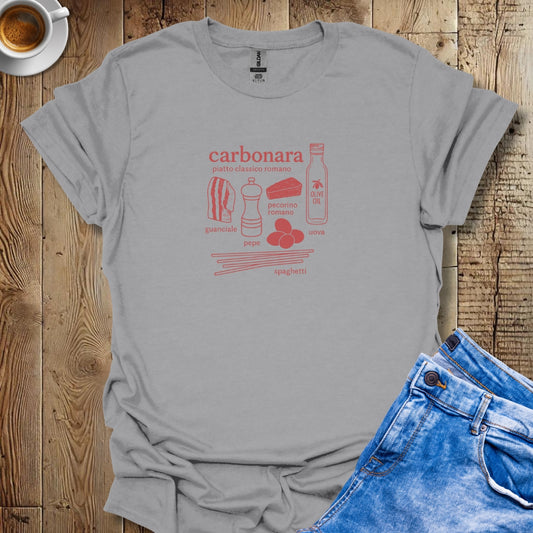 Spaghetti alla Carbonara Ingredients T-shirt