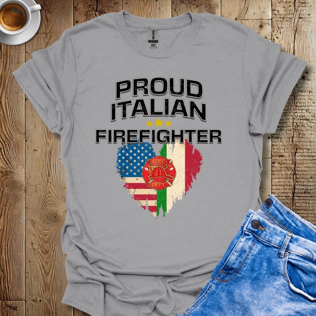 Proud Italian Firefighter Italian Pride T-shirt