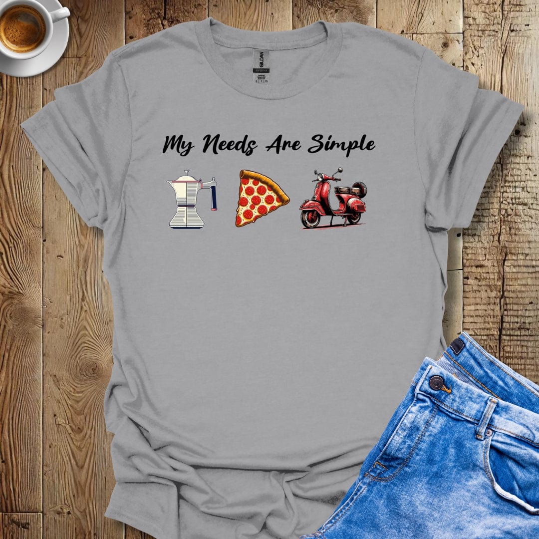 My Needs Are Simple Vintage Italian Scooter Vespa T-Shirt