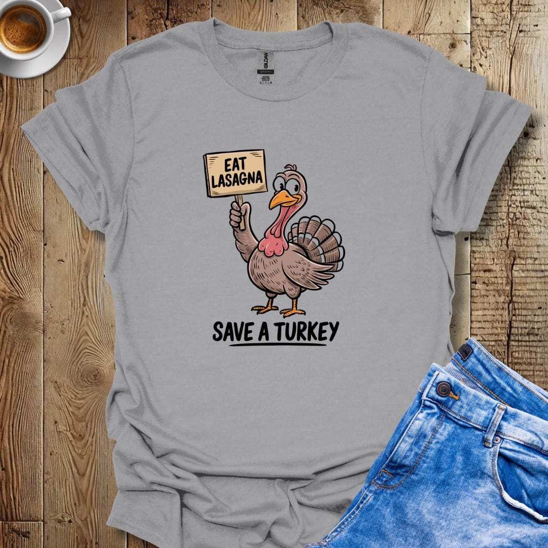 Eat Lasagna Save a Turkey Italian Thanksgiving T-Shirt