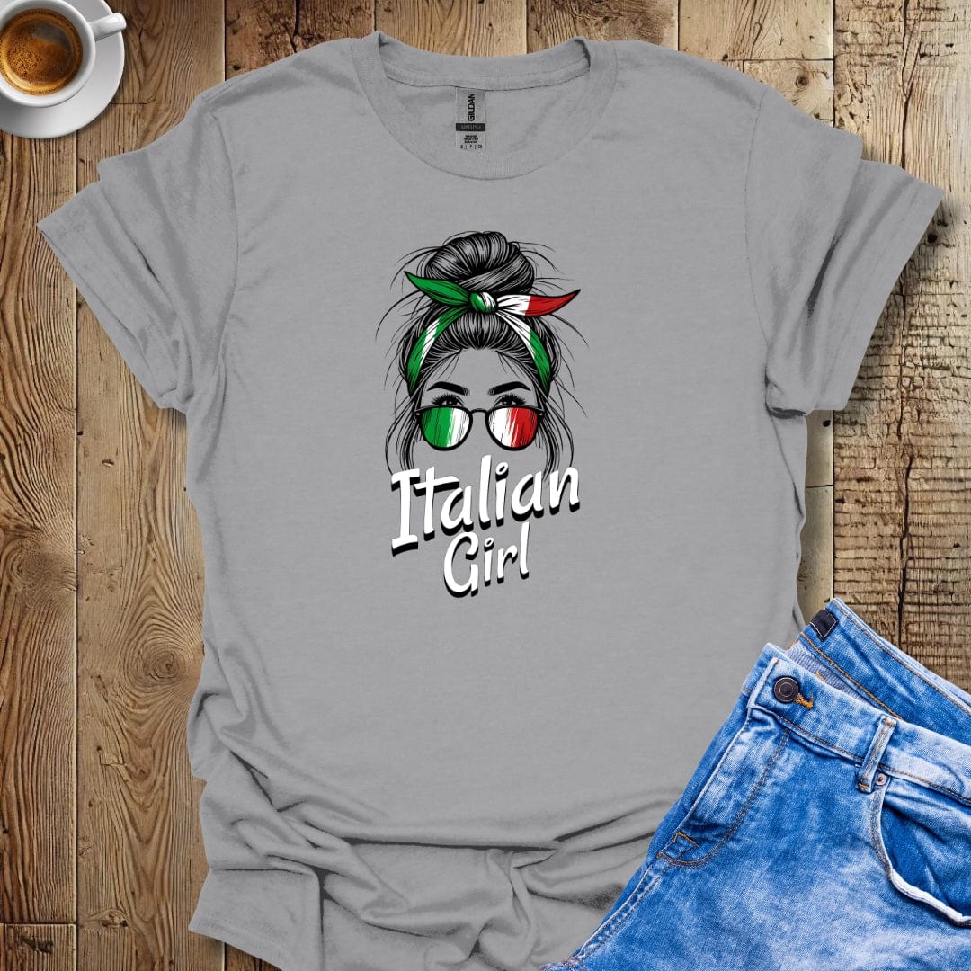 Cute Messy Bun Italian Girl T-shirt