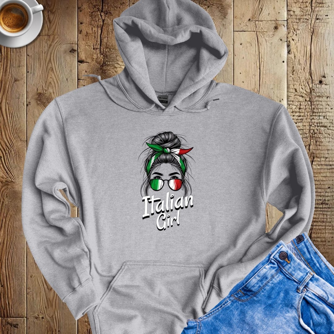 Italian Girl Messy Bun Hoodie Sweatshirt