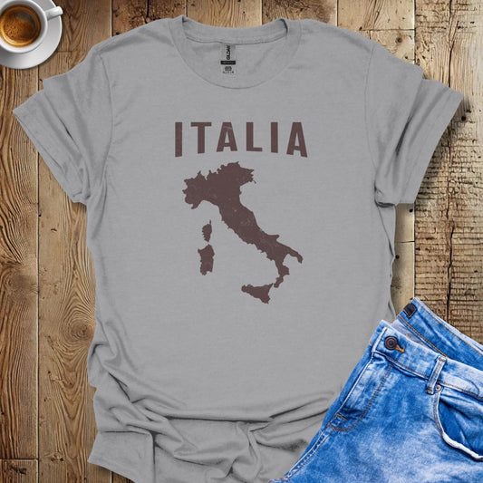 Distressed Italia Map Italian Pride T-shirt