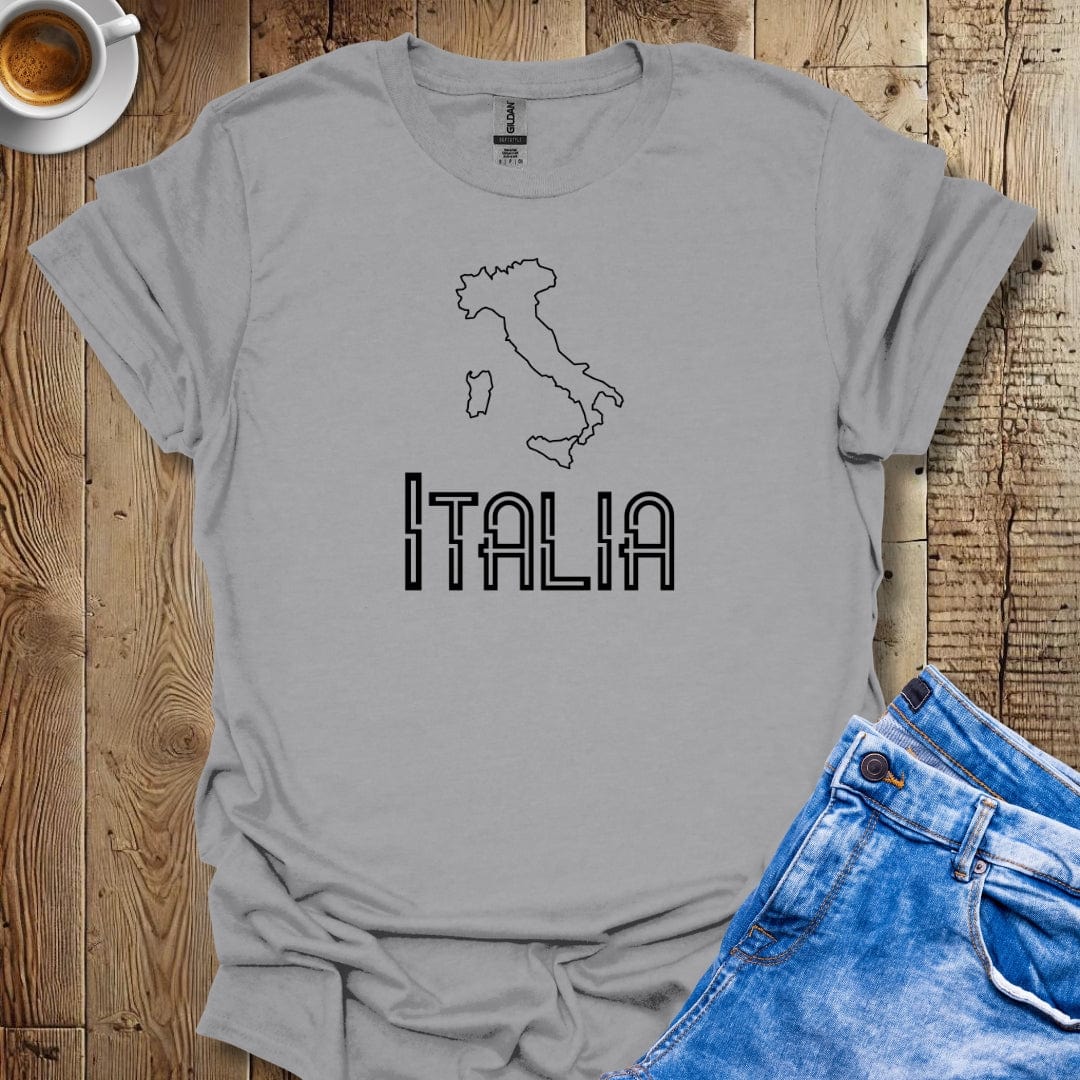 Italia Line Art Map Italian Pride T-shirt