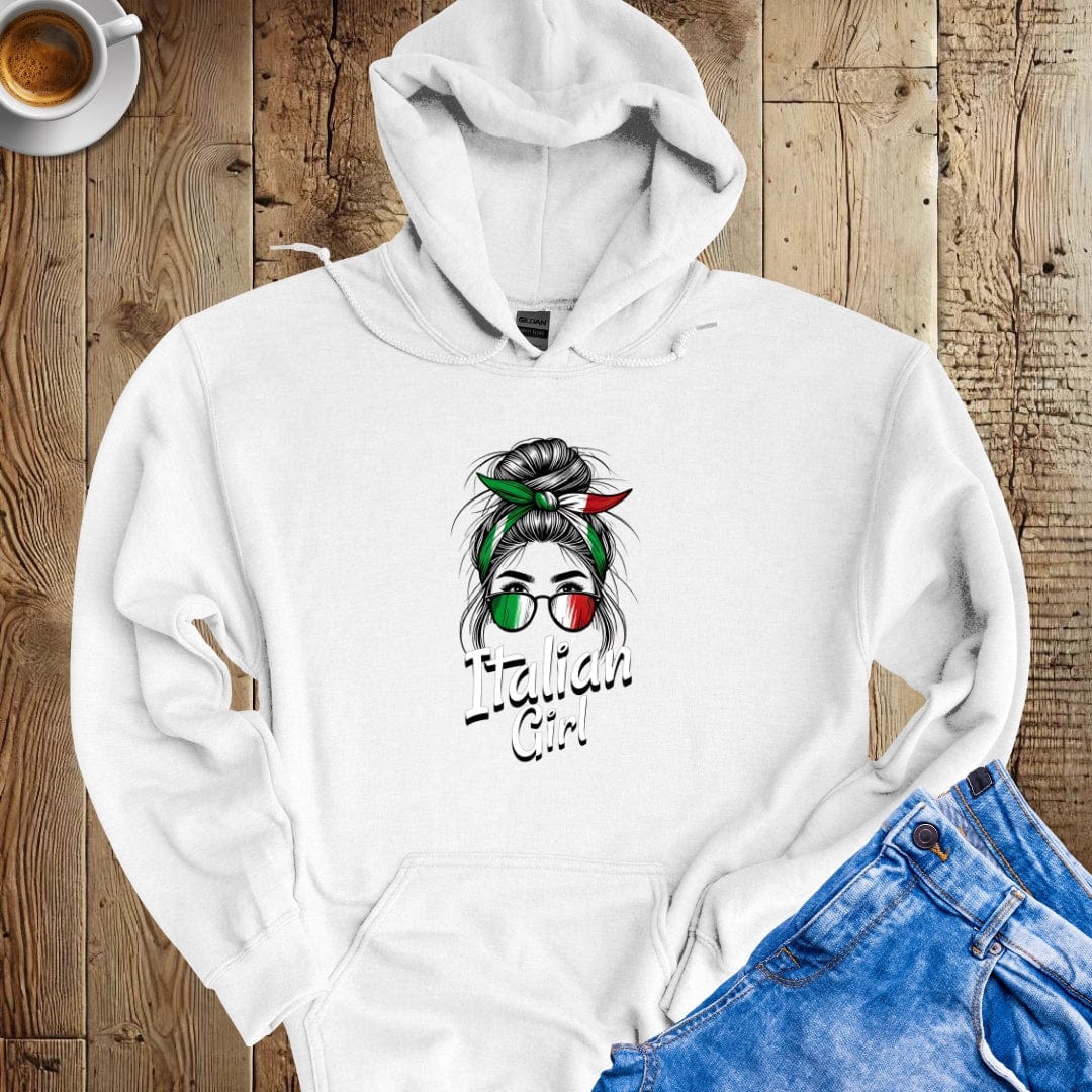 Italian Girl Messy Bun Hoodie Sweatshirt