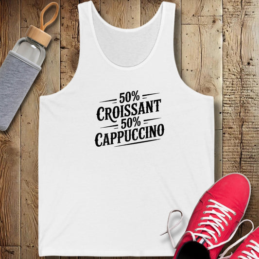 50% Croissant 50% Cappuccino Half French Italian Unisex Jersey Tank