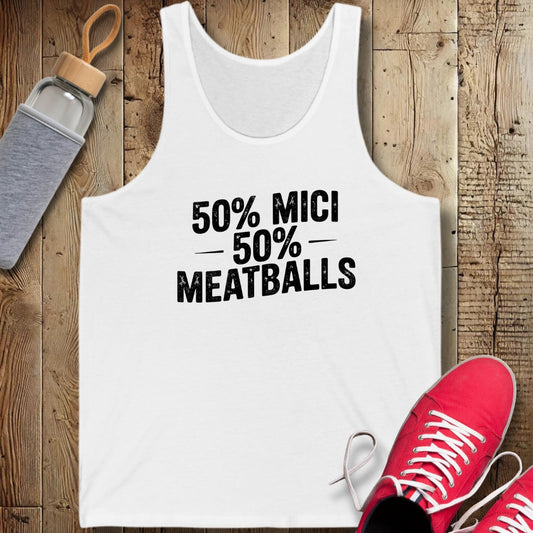 50% Mici 50% Meatballs Half Romanian Italian Unisex Jersey Tank