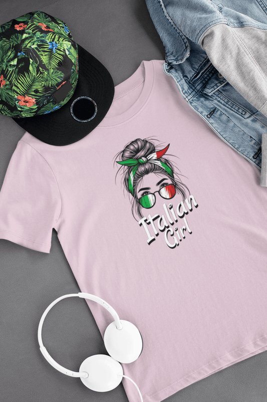 Messy Bun Italian Girl Kids Tee